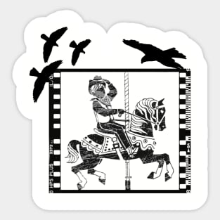 Vintage merry go round carousel horse Sticker